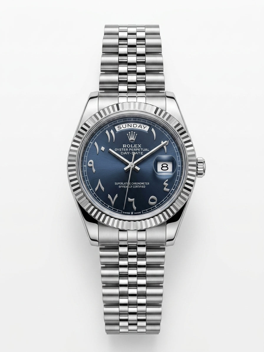 Montre Homme Élégance Prestige – Argent, Bleu Marine, Bleu Ciel & Noir