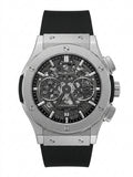 Montre Style Hublot Chronographe Squelette – Noir & Gris