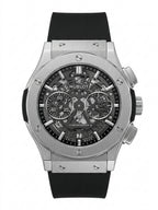 Montre Style Hublot Chronographe Squelette – Noir & Gris