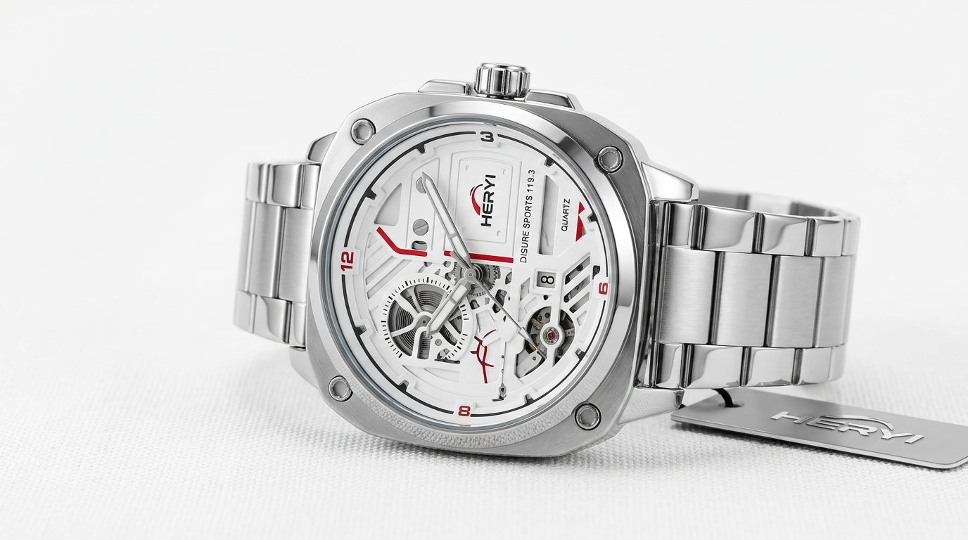 Montre Homme HERY Sport Chic – Blanc, Noir, Bleu & Vert