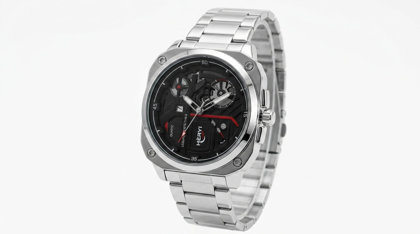 Montre Homme HERY Sport Chic – Blanc, Noir, Bleu & Vert