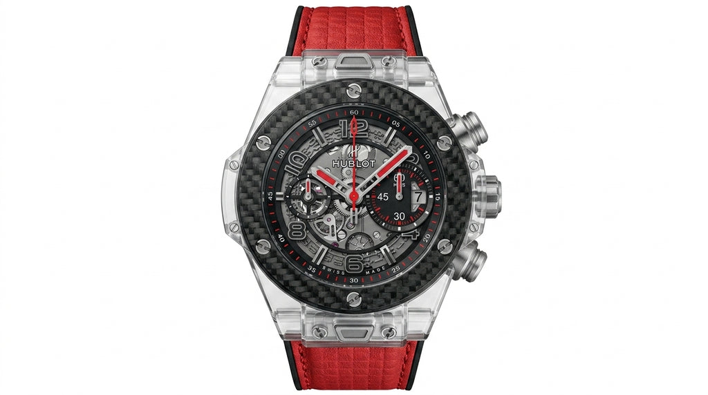 Montre Homme Sport Luxury Transparent Edition – Bracelet Rouge