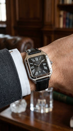 Montre Élégante Style Cartier Santos – Noir & Vert
