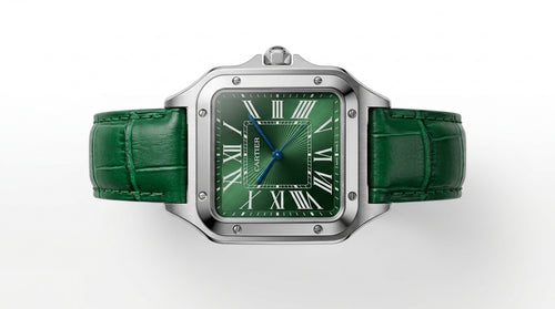 Montre Élégante Style Cartier Santos – Noir & Vert