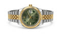 Montre Style Datejust Élégance Premium – Argent, Or & Vert