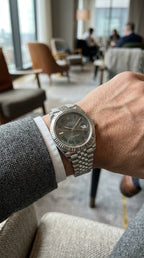 Montre Style Datejust Élégance Premium – Argent, Or & Vert