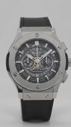 Montre Style Hublot Chronographe Squelette – Noir & Gris