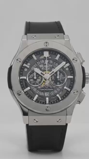 Montre Style Hublot Chronographe Squelette – Noir & Gris