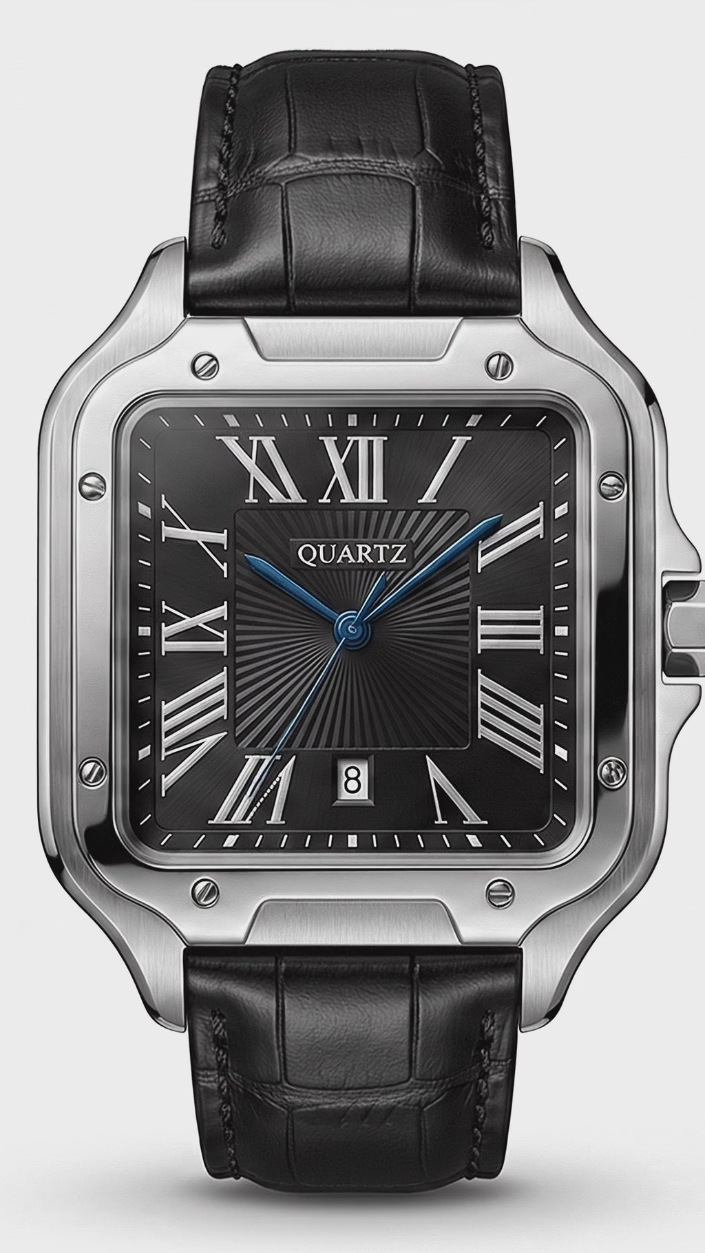 Montre Élégante Style Cartier Santos – Noir & Vert